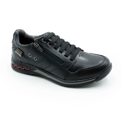 MASCULINO SAPATENIS CASUAL PEGADA 114858 02 ANILINA PRETO/WASHED BORDO