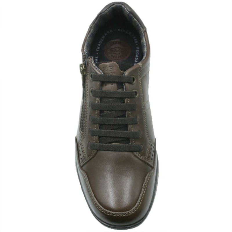 MASCULINO SAPATENIS CASUAL PEGADA  114861 02 ANILINA CRAVO/BROWN