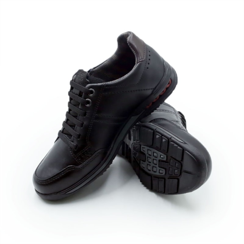 MASCULINO SAPATENIS CASUAL PEGADA  114861 03 ANILINA PRETO/WASHED BORDO