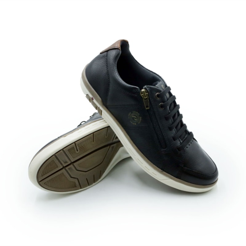 MASCULINO SAPATENIS CASUAL PEGADA  119313 06 NATURE PRETO/PULL UP CONHAQUE