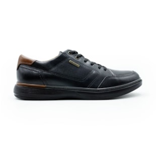 MASCULINO SAPATENIS CASUAL PEGADA  127604 06 STRECH PRETO/PULL UP CONHAQUE