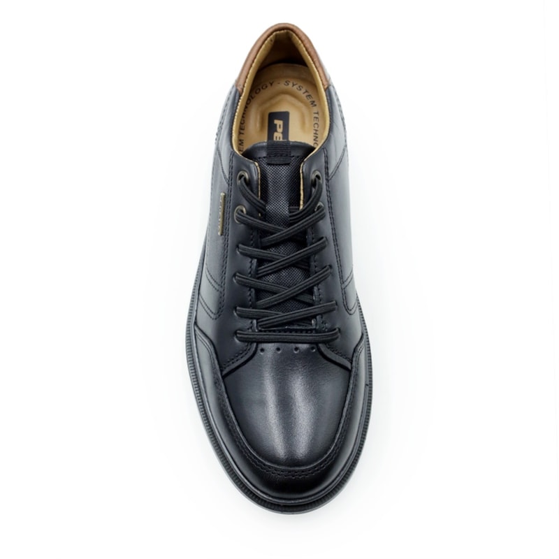MASCULINO SAPATENIS CASUAL PEGADA  127604 06 STRECH PRETO/PULL UP CONHAQUE
