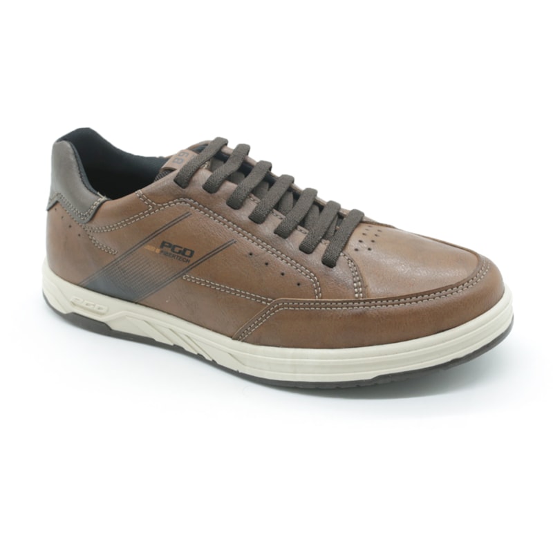 MASCULINO SAPATENIS CASUAL PEGADA 172002 07 MICROFIBRA ATAN PINHAO/CAFE