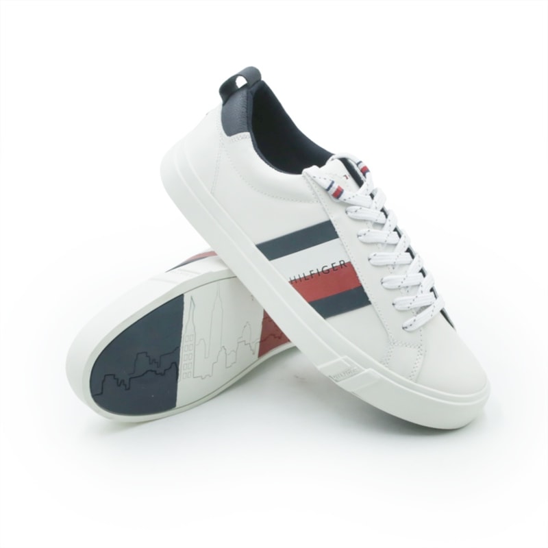 MASCULINO SAPATENIS CASUAL TOMMY HILFIGER  THFM0FM02576 YBS WHITE