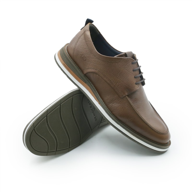 MASCULINO SAPATO CASUAL DEMOCRATA 272102 002 CONHAQUE