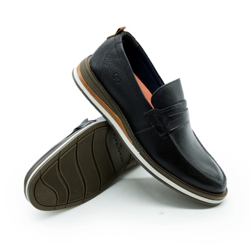 MASCULINO SAPATO CASUAL DEMOCRATA 272103 001 PRETO