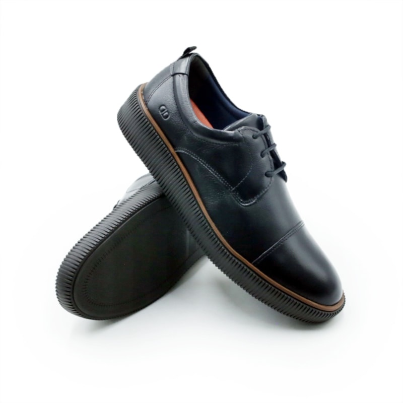 MASCULINO SAPATO CASUAL DEMOCRATA MARINO  604401 001 PRETO