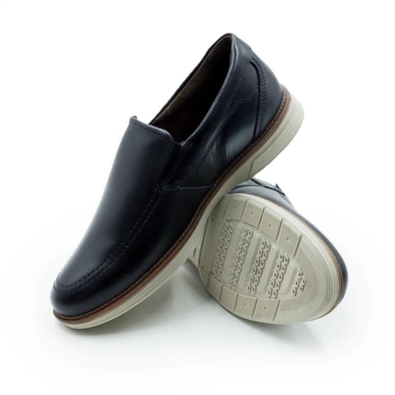 MASCULINO SAPATO CASUAL PEGADA 126703 01 ANILINA PRETO