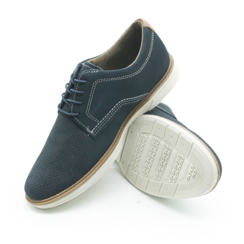 MASCULINO SAPATO CASUAL PEGADA 126705 05 NOBUCK MARINHO/PULL UP CONHAQUE