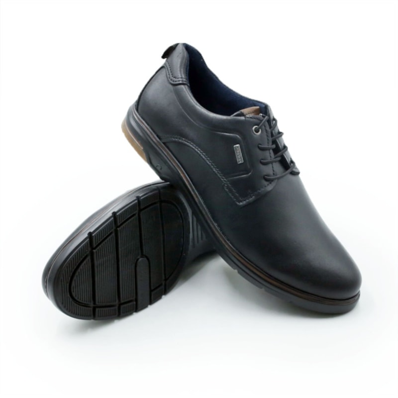 MASCULINO SAPATO CASUAL PEGADA  127304 02 STRETCH PRETO/PULL UP CONHAQUE