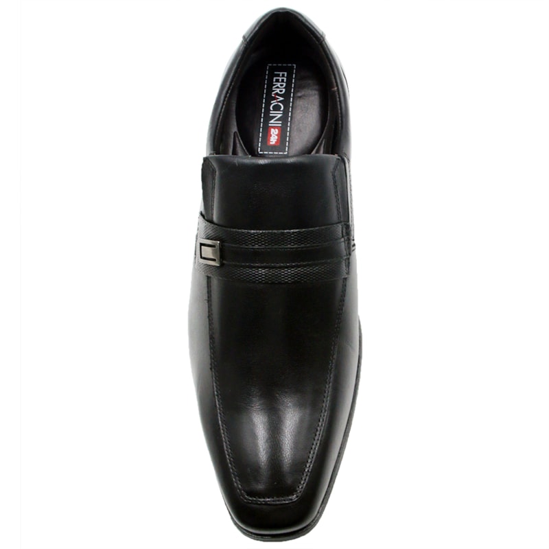 MASCULINO SAPATO SOCIAL SEM CADARCO FERRACINI 4462 281 G ALPINA PRETO
