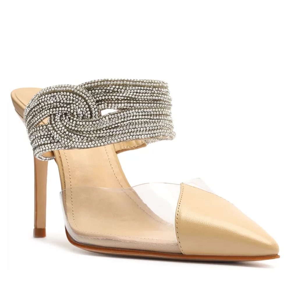 Sandália Mule Salto Ariellen Vinil Transparente Azul | Schutz