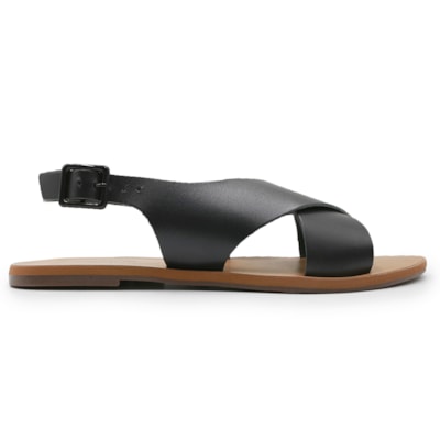 Sandalia Rasteira Ana Capri Feminina Preto - 244309