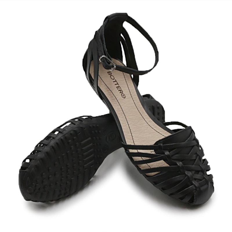 Sandália Rasteira Feminina Bottero Preto 221422 Anita Shoes