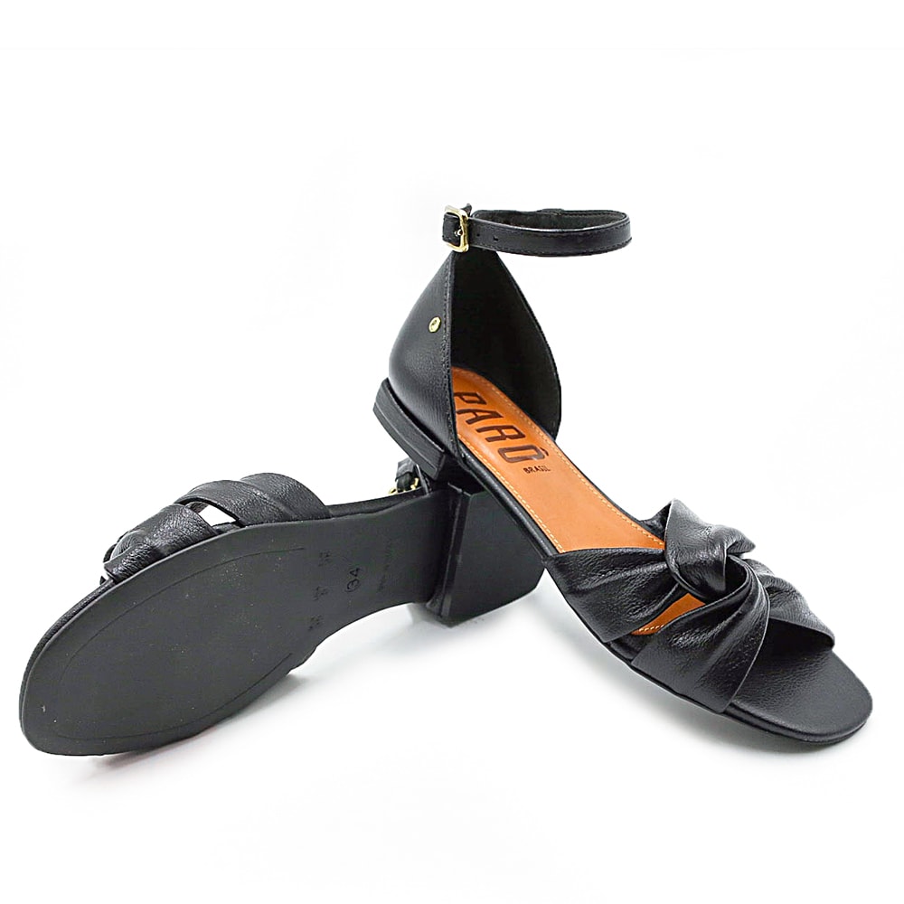 Sandalia Rasteira Feminina Paro Preto - 224899 - Anita Shoes