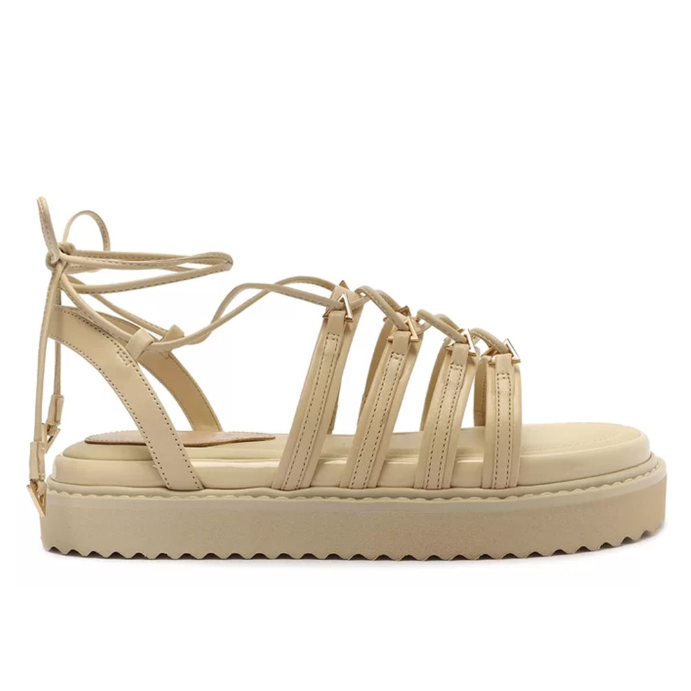 Sandalia Rasteira Feminina Schutz Transparente/Bronze - 230242 - Anita Shoes