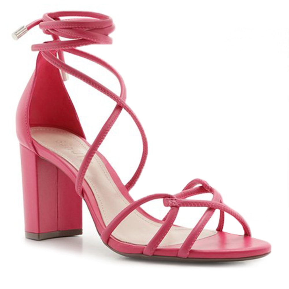 Compre Sandália Salto Grosso Nobuck Laço Nude Schutz Online