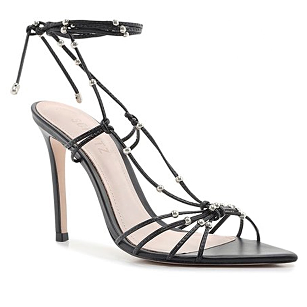 Sandália Rasteira Corda Amarração Preta | Schutz