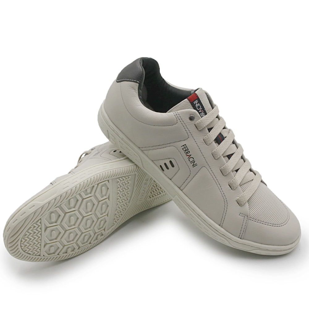 Sapatenis Ferracini Sirius Cinza/Petroleo - 247633 - Anita Shoes