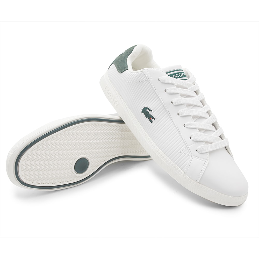 lacoste white and green shoes