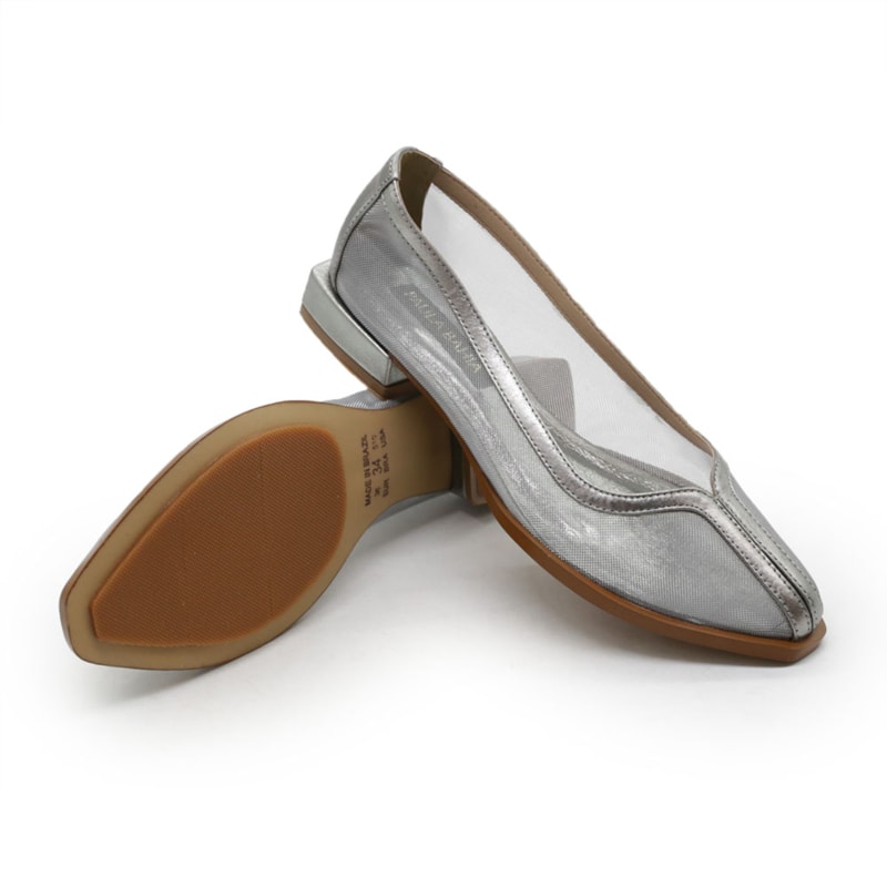 Sapatilha Paula Bahia Feminina Prata 281405 Anita Shoes