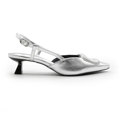 Slingback Valentina Feminino Prata - 282948