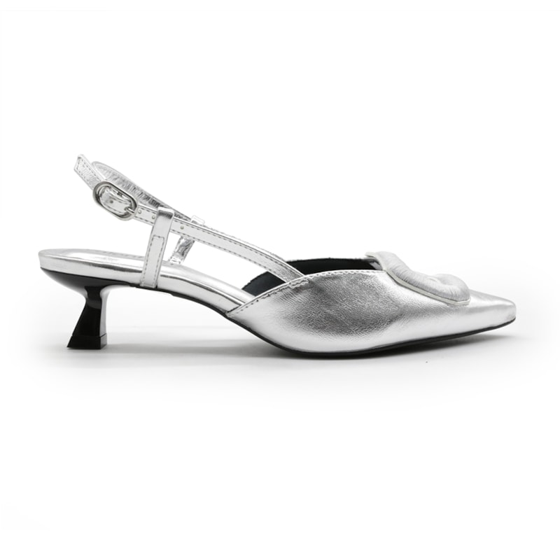 Slingback Valentina Feminino Prata - 282948