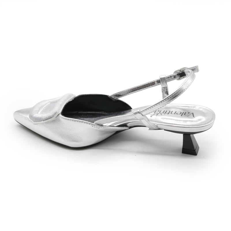 Slingback Valentina Feminino Prata - 282948