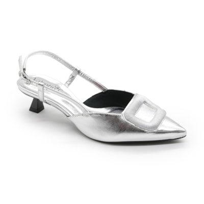 Slingback Valentina Feminino Prata - 282948