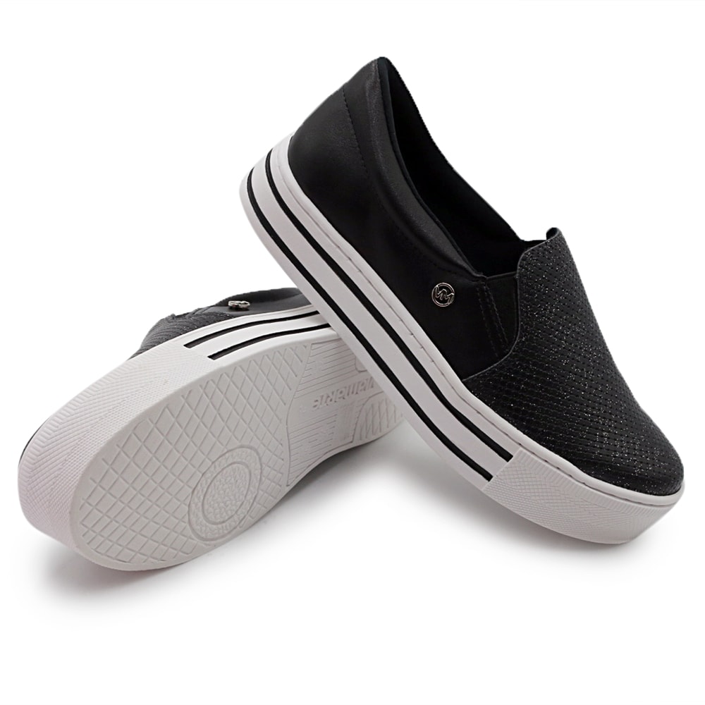 Slip On Plataforma Feminino Via Marte Preto - 232864 - Anita Shoes