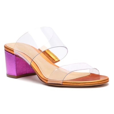 Tamanco Feminino Schutz Transparente/Orange - 241372