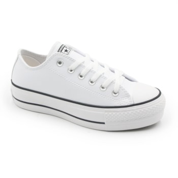 Tenis All Star Flat Form Feminino Branco/Preto - 214977 - Anita Shoes tenis flat form preto