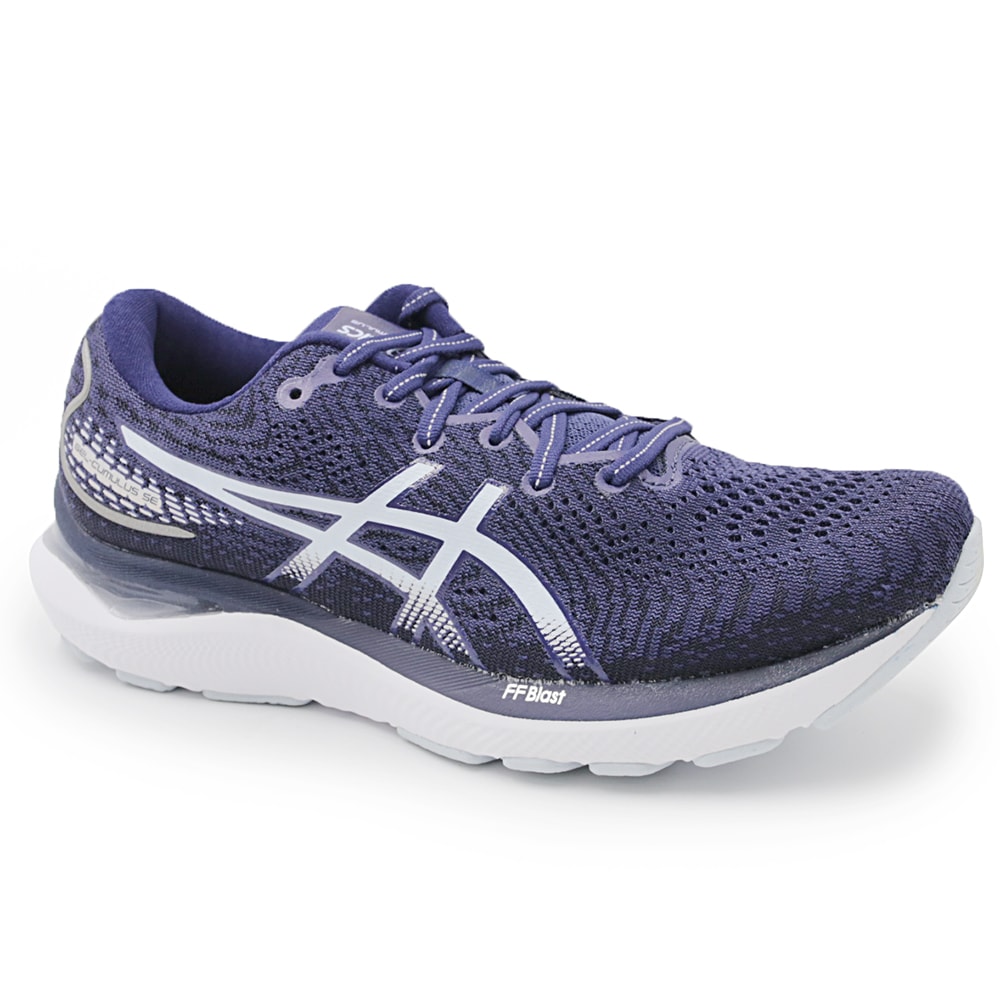 Tênis asics gel cumulus 21 outlet feminino - azul e prata