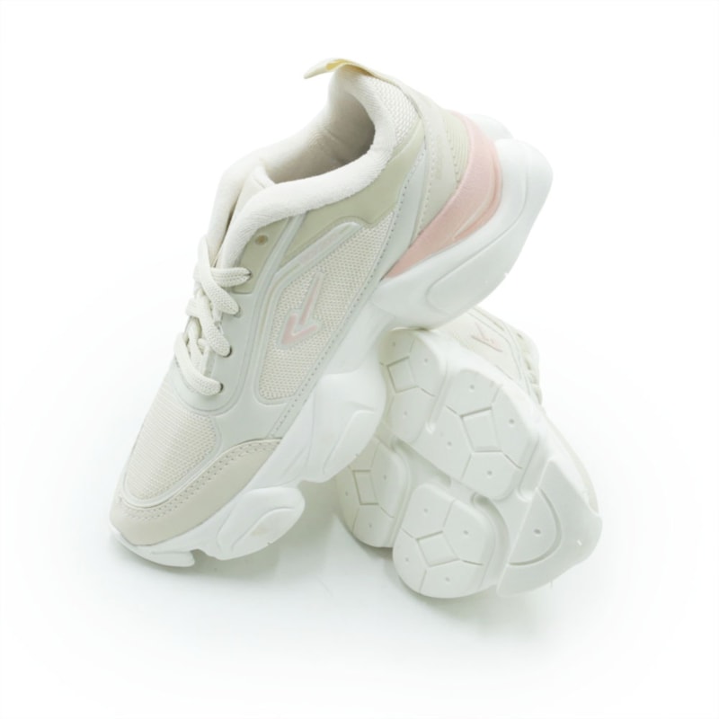 TENIS FEMININO CASUAL BOX200 6090  BX2647 OFFCREMENUDE