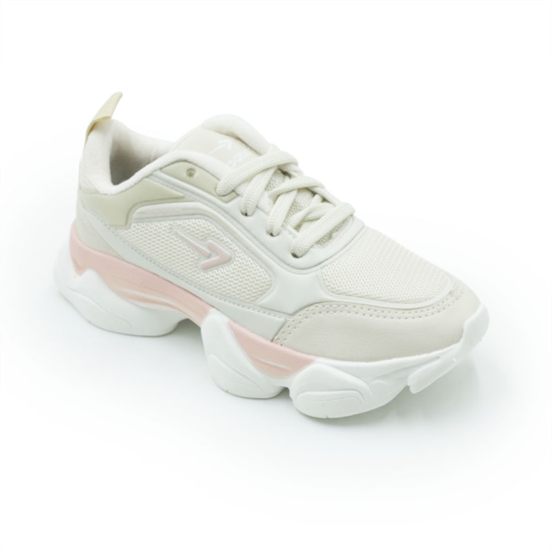 TENIS FEMININO CASUAL BOX200 6090  BX2647 OFFCREMENUDE