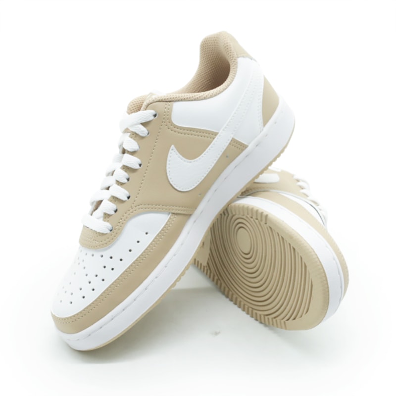 TENIS FEMININO CASUAL NIKE COURT VISION DH3158201 BRANCO/NUDE