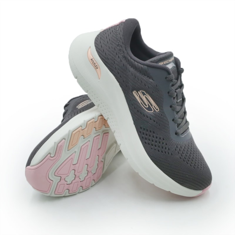 TENIS FEMININO RUNNING SKECHERS  150051BR PEW
