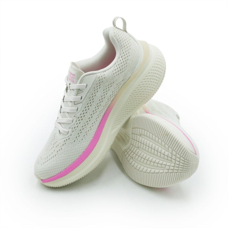 TENIS FEMININO RUNNING SKECHERS GO RUN ELE  129000BR_OFPK OFFWHITE