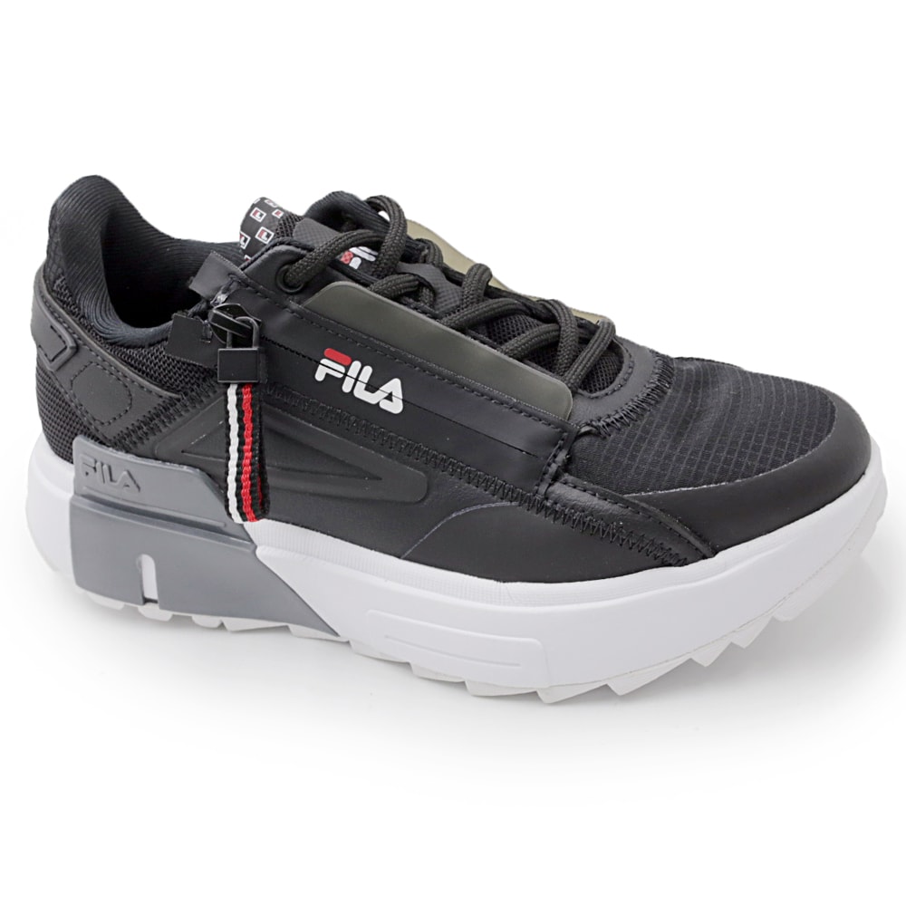 Tenis da fila clearance preto e branco