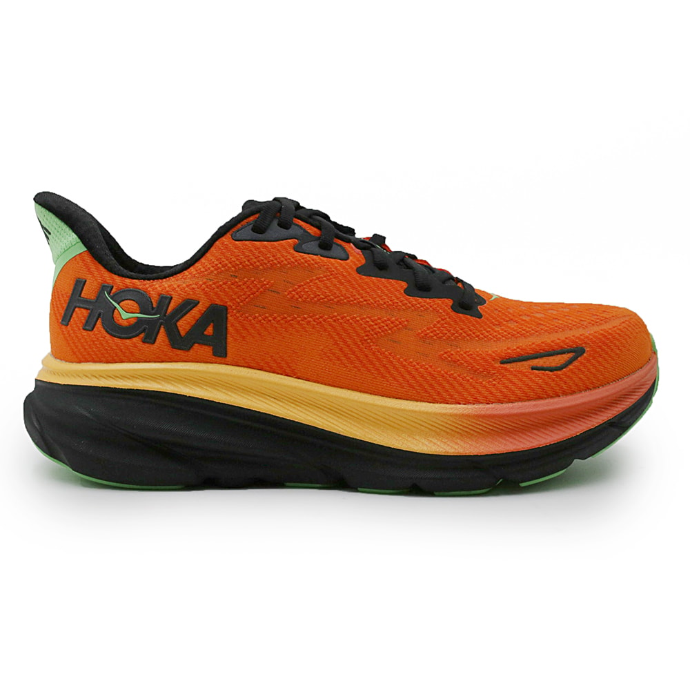 Tenis Hoka Clifton 9 Laranja/Preto - 266103 - Anita Shoes