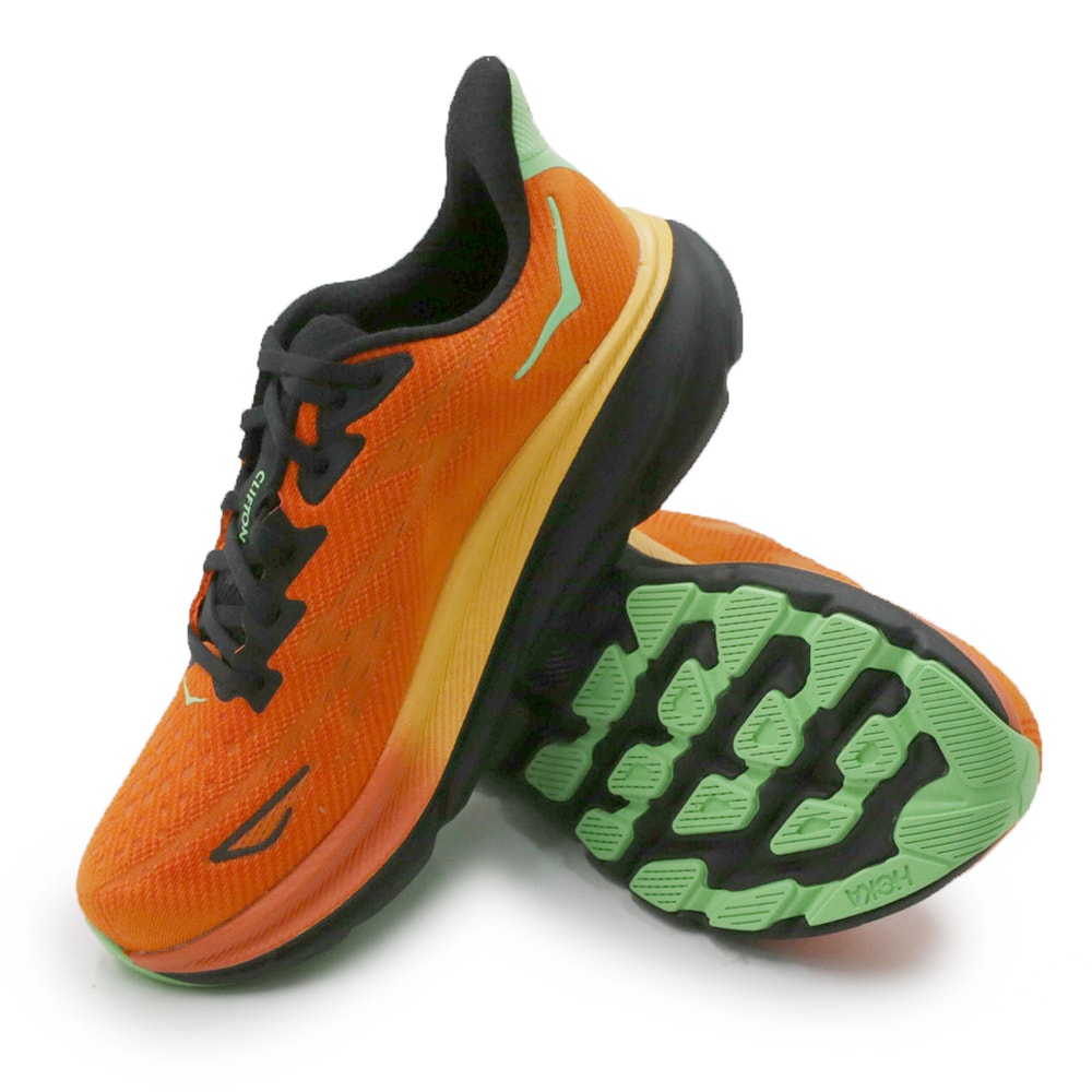 Tenis Hoka Clifton 9 Laranja/Preto - 266103 - Anita Shoes