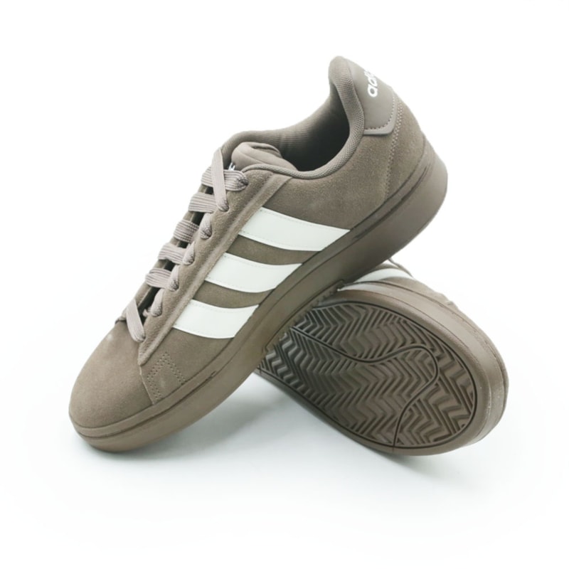 TENIS MASCULINO RUNNING ADIDAS COURT ALPH  IH1357 MARROM