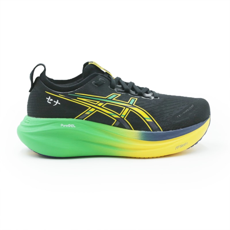 TENIS MASCULINO RUNNING ASICS NIMBUS 27 1011C182 001BLACK