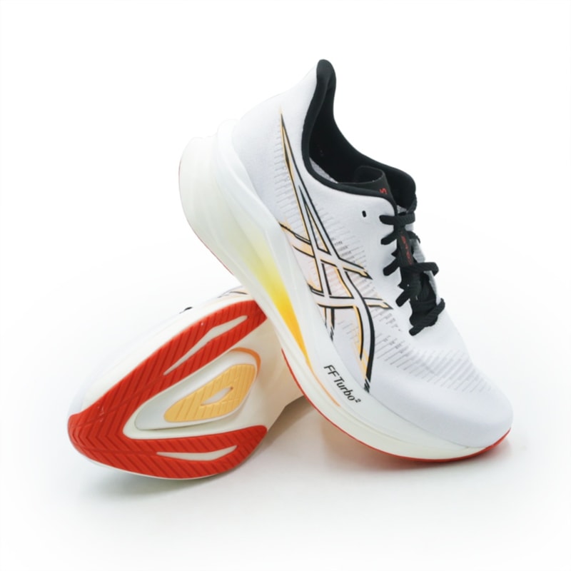 TENIS MASCULINO RUNNING ASICS SONICBLAST  1011C244P-100 100WHITEORANGE