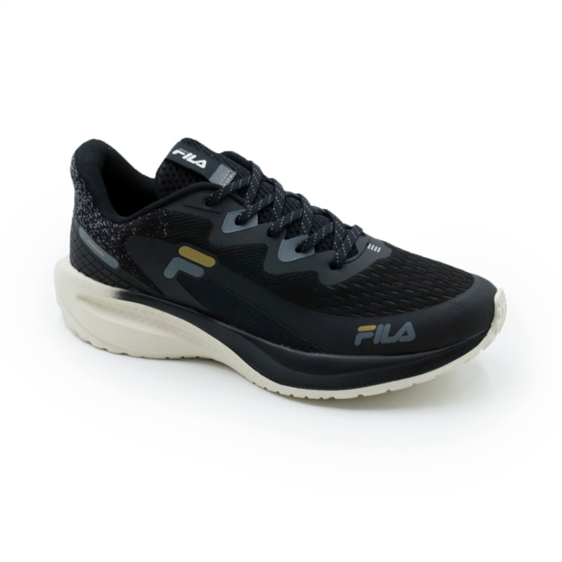 TENIS MASCULINO RUNNING FILA SPRITZ F01TR00067 PRETODOURADO