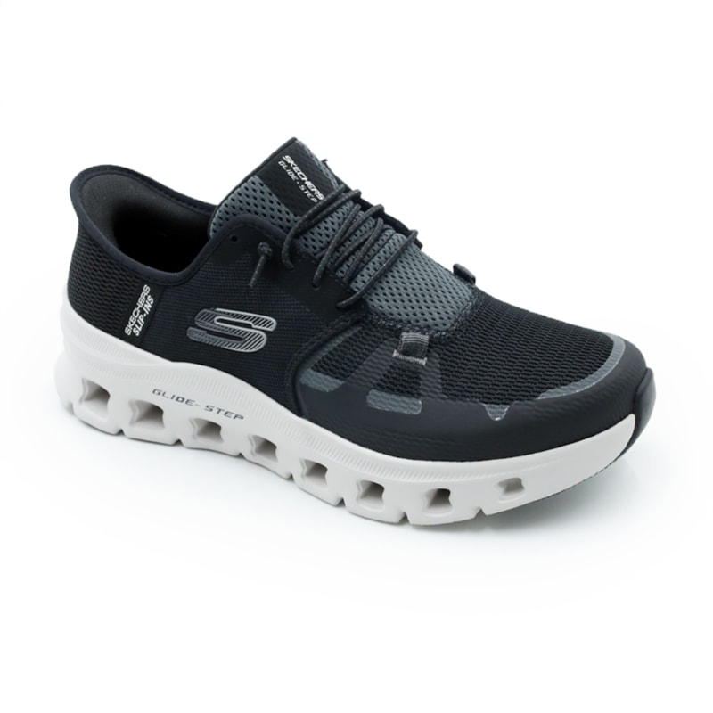 TENIS MASCULINO RUNNING SKECHERS  232930 PRETO.