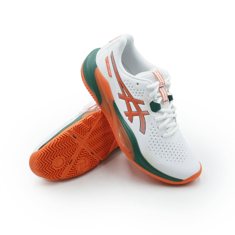 TENIS MASCULINO TEAM SPORTS ASICS GEL-CHALLE  1041A511P-102 102WHITEORANGE