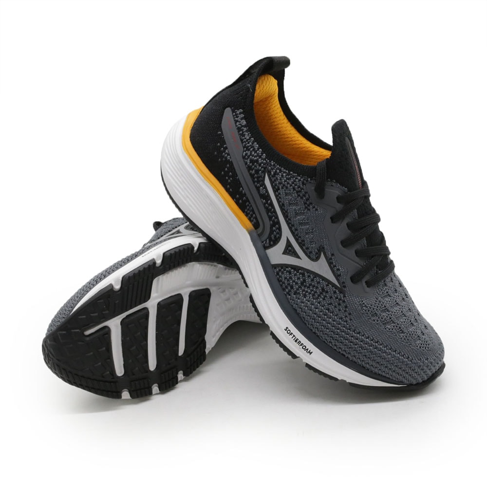 Tenis Mizuno Cool Ride 2 Masculino Chumbo/Amarelo - 277245 - Anita