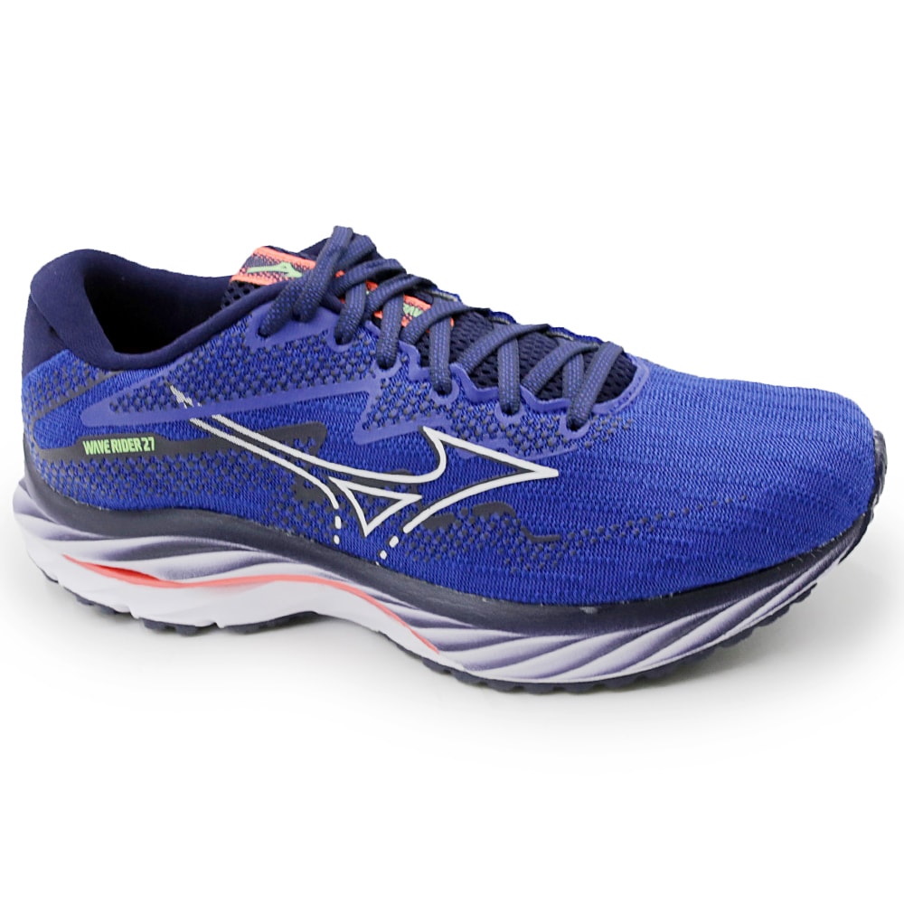 Tenis Mizuno Wave Rider 27 Azul/Laranja - 265979 - Anita Shoes
