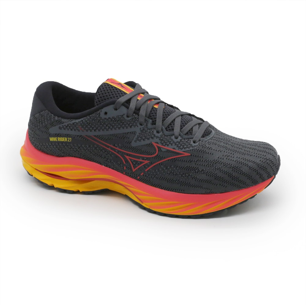 Tenis Mizuno Wave Rider Masculino Grafite/Vermelho - 265979